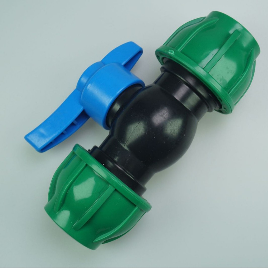 Verde 25PE tubo válvula de bola rápida interruptor de núcleo de plástico control de flujo conector rápido para evitar la caída de la presión del agua