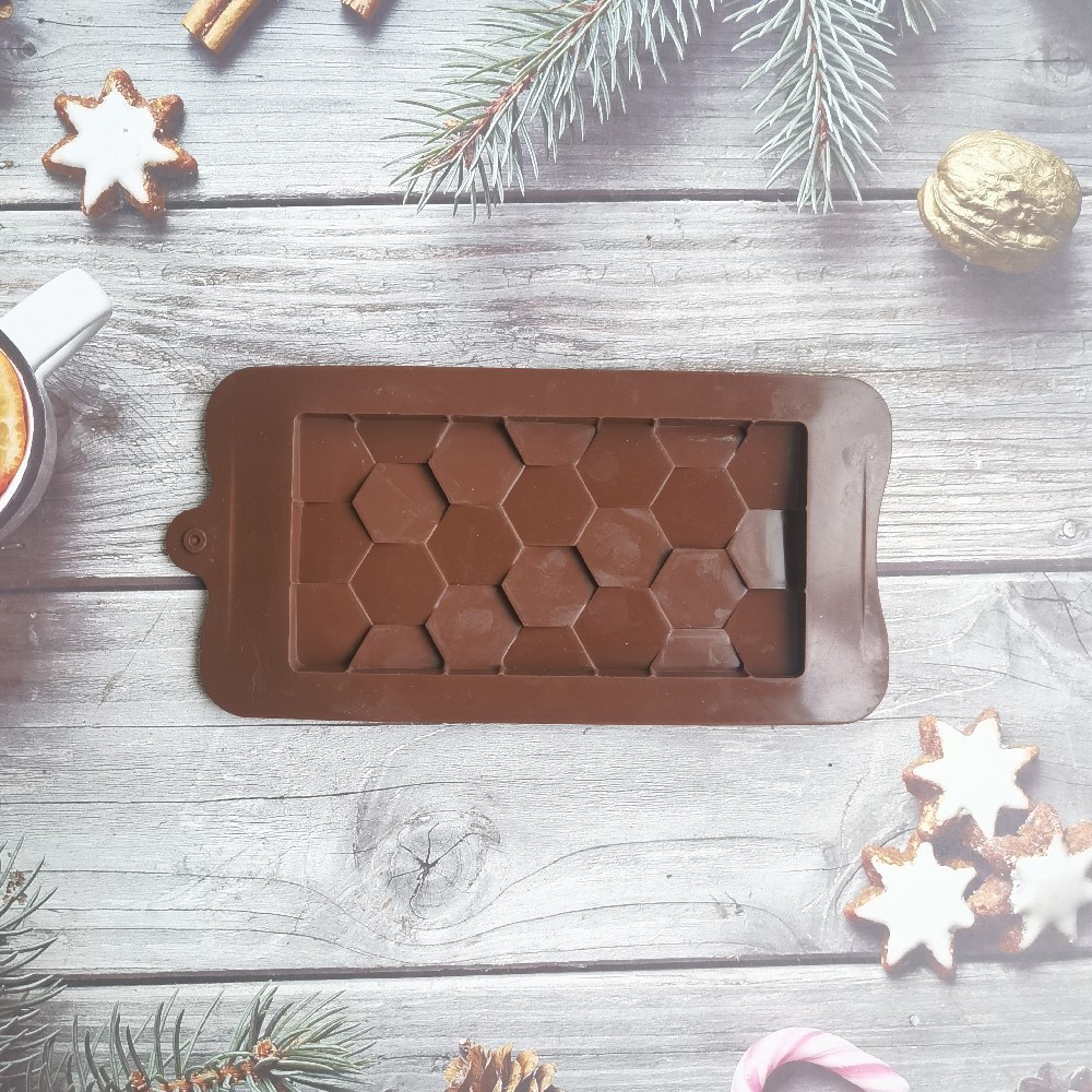 Chocolate hexagonal 59 molde de silicona pastel helado pudín molde de postre jabón utensilios