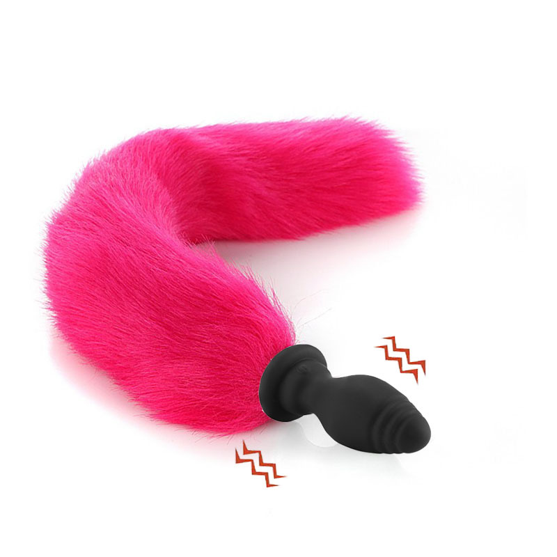 Sexy reemplazable Fox cola de silicona vibración anal plug back corte masturbación SM suministros para adultos entrega al por mayor