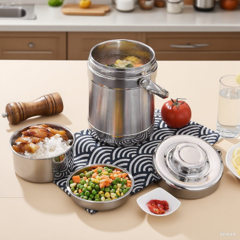 Insulated Lunch Box 304 Stainless Steel Vacuum Pot with Compartments for Office Workers to Bring Meals, Insulated Bucket with Compartments for Commuting