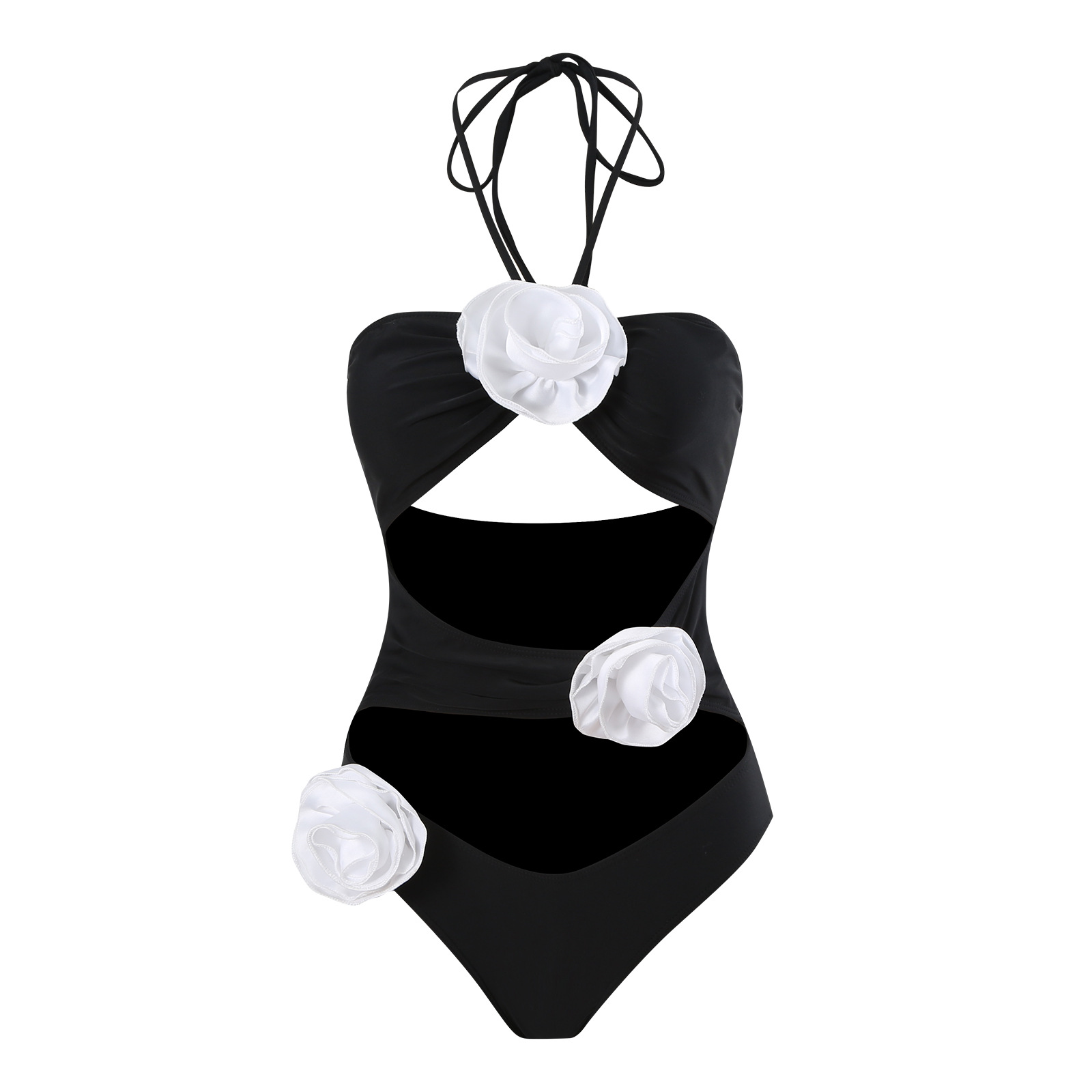 189g Weight Sleeveless Sleeve Length Polyester Fabric Type Regular Top Length One-pieces Tops Type 1 Piece Quantity Swimming Pool Occasion Halter Neck Neckline Regular Fit Fit Type Solid Color Pattern Women's Gender Beach Style Women's Lady Beach Solid Color 1 Piece One Piece Swimwear 14