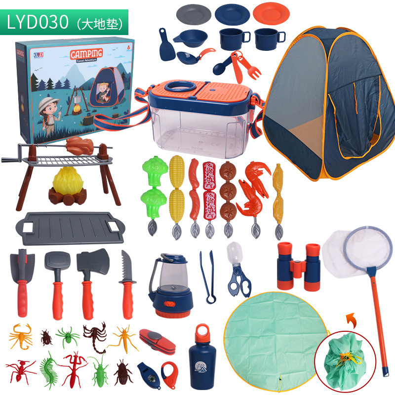 Juego de vajilla educativa para niños, para camping, picnic, con walkie-talkies, utensilios de cocina, para jugar al aire libre.
