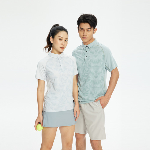 24 summer new men and women outdoor casual quick-drying lightweight breathable sports POLO shirt group tennis wear printed LG
