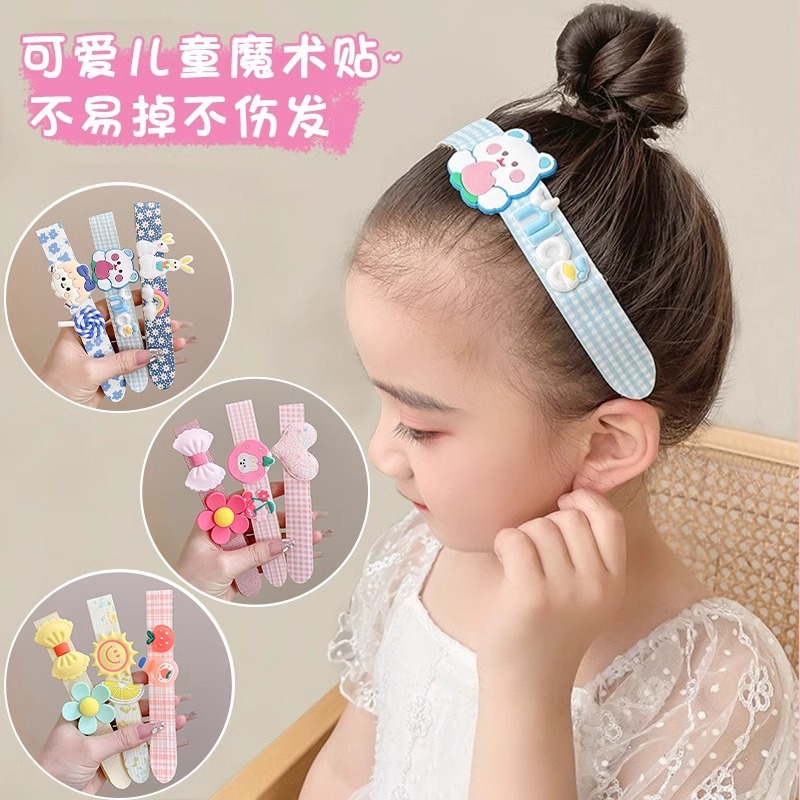 Baby Bangs pegatinas Velcro acabado pelo roto artefacto accesorios para el cabello de los niños 2024 Nuevas pegatinas para el cabello de las niñas