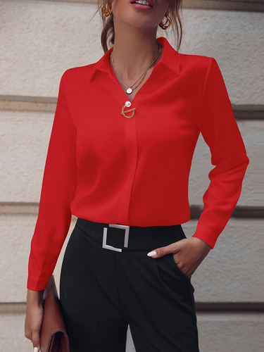 2025 European and American Women's Fashion eBay Amazon Independent Store Bestselling Shirt Women Loose Matchable Button Style Long Sleeve Professional