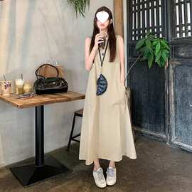 慵懒风休闲2026新款爆款宽松气质无袖显瘦背心长裙夏季裙子连衣裙
