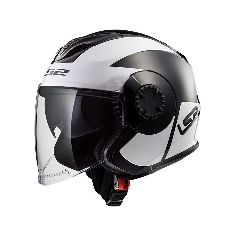 LS2 medio casco de la motocicleta casco de la vendimia doble lente verano 3/4 ala eléctrica Cuatro Estaciones hombres y mujeres OF570