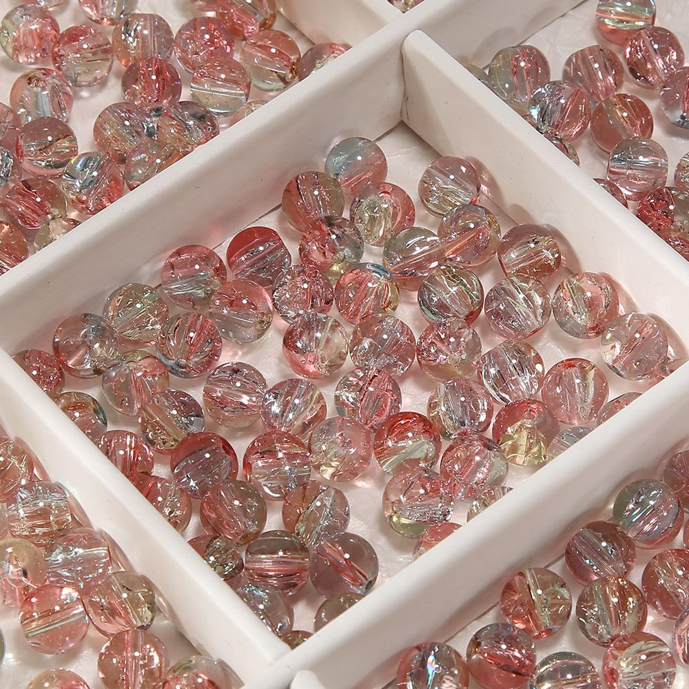 10 ミリメートル [ビッグフィッシュベゴニア] アイスクラック爆発ビーズガラスビーズ手作り diy ブレスレットビーズジュエリーアクセサリー素材