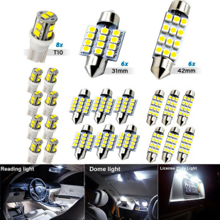 Car LED combination set 20PCs roof light T10 indicator width light double tip reading light license plate light indoor light