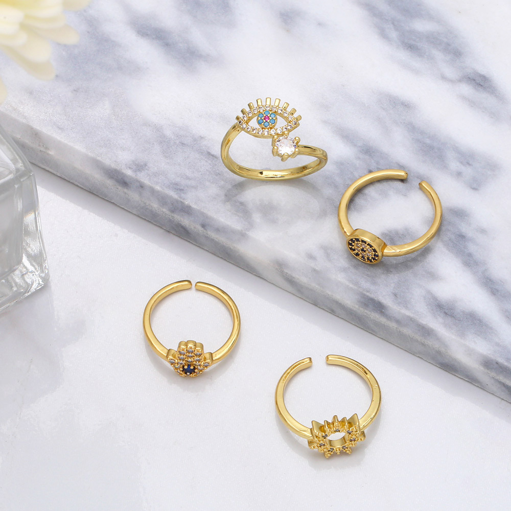 retro niche geometric circle open adjustable devilu0027s eye finger ring