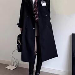 高级感jk大衣外套小个子黑色风衣学院风外套女春秋2025新款中长款