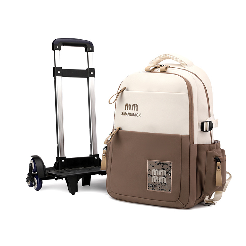 Mochila de pescado natural para niños, mochila de doble propósito para estudiantes de primaria, mochila con ruedas para estudiantes de secundaria 3 - 6