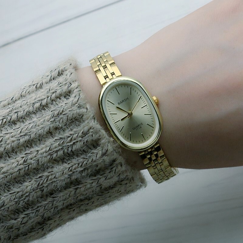 Small Plate Oval Gold Watch Simple Women's Steel Band Quartz Watch for Boys and Girls Steel Band Watch 171 Small Plate Oval Gold Watch Simple Women's Steel Band Quartz Watch for Boys and Girls Steel Band Watch 171