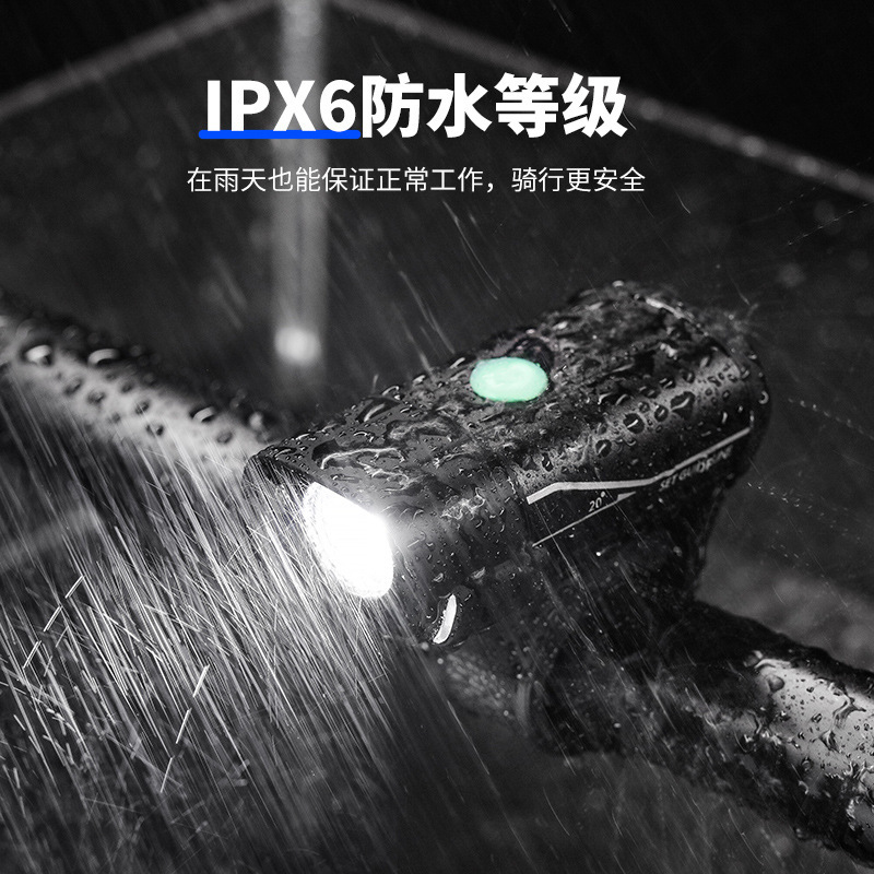 Luz delantera de bicicleta USB recargable luz de bicicleta aluminio 5 velocidades luz trasera luz de advertencia accesorios de linterna de bicicleta