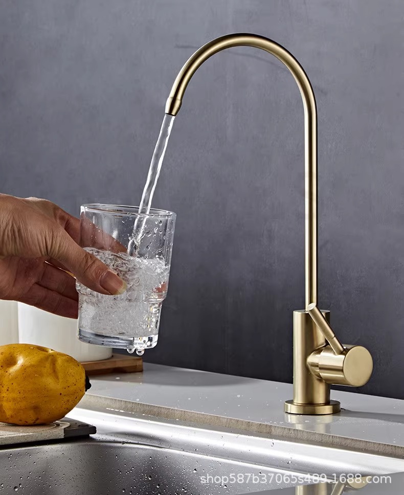 4-point direct drinking golden water purifier faucet 2-point 304 stainless steel water purifier kitchen purified water faucet details Picture