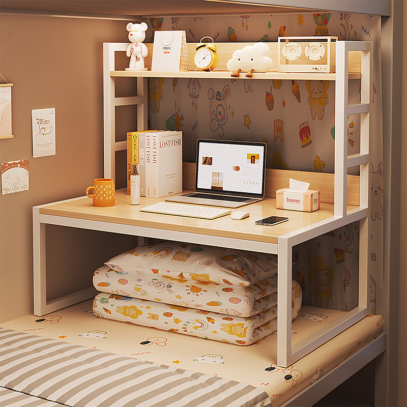 Dormitory Artifact Bed Steel Frame Notebook Table Bay Window College Student Desk Bedside Storage Rack Upper Bunk Computer Table