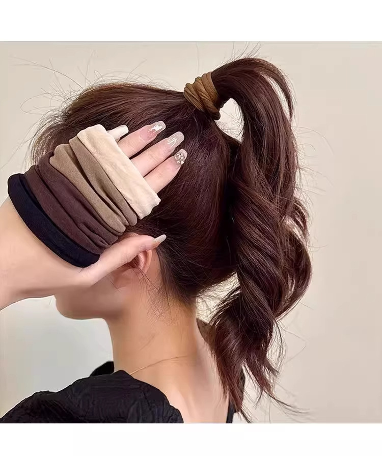High Elasticity Ultra-Wide Hair Tie 2025 New Model High-End Rubber Band Women's Hair Ring Hair Accessory High Ponytail Hair Tie Hair Rope