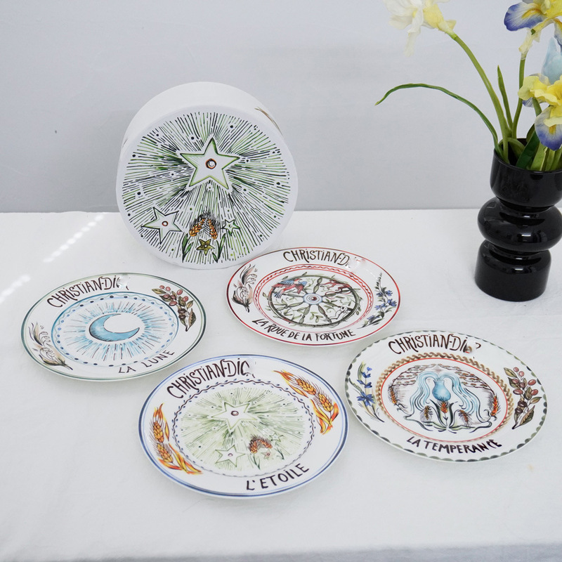 European Bone China Tableware Plate Swarovski Exquisite High-End Plate Home Light Luxury Gift European Bone China Tableware Plate Swarovski Exquisite High-End Plate Home Light Luxury Gift