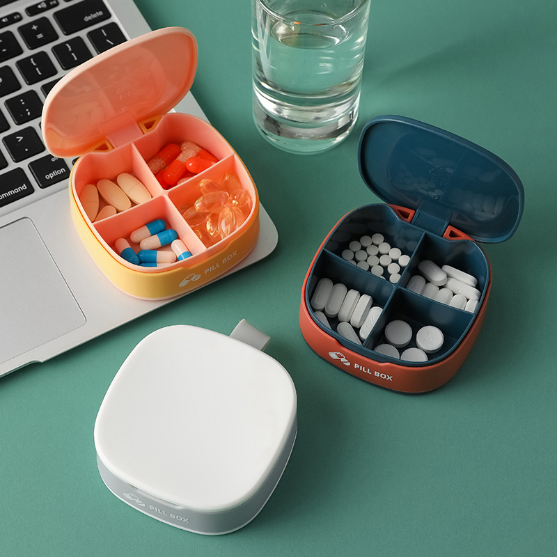 Portátil pequeña caja de la píldora suministros para el hogar de viaje caja de la medicina de silicona Mini caja sellada objeto caja de almacenamiento de la medicina