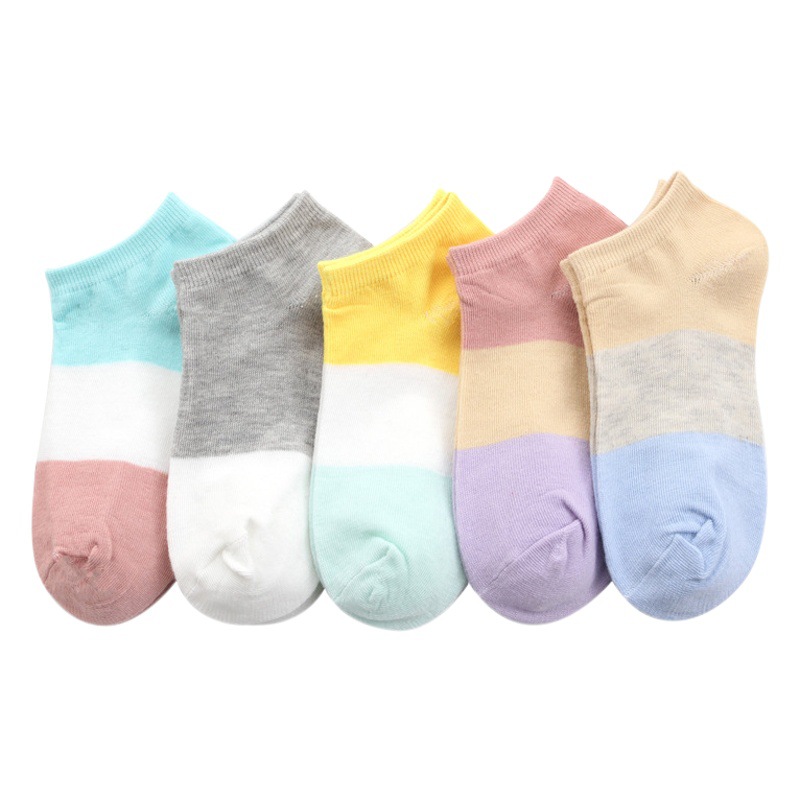 Zhuji calcetines pareja de color de corte bajo invisible primavera y verano de las mujeres delgadas simple barco corto calcetines al por mayor
