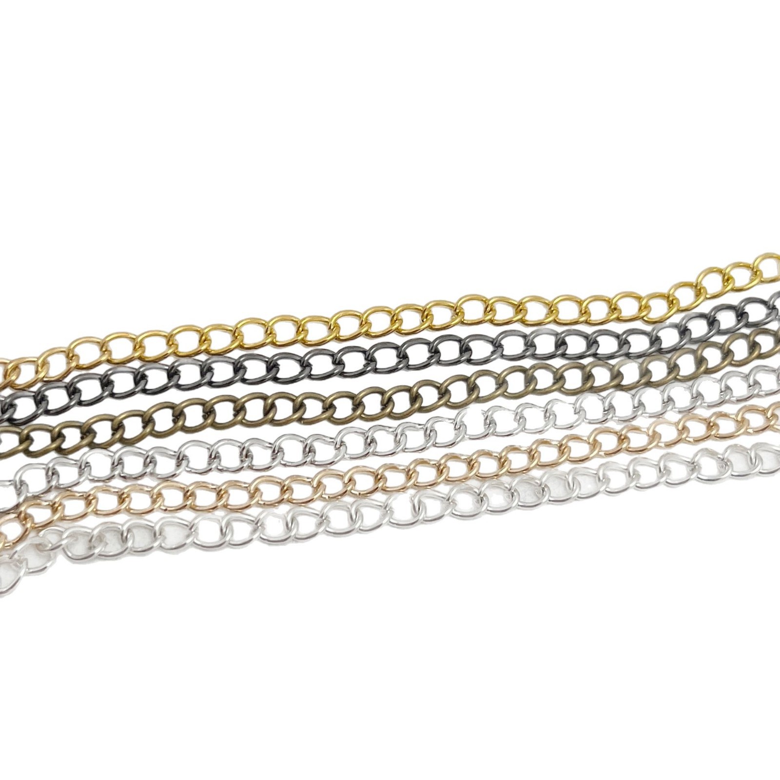 cadena de cifrado DIY collar pulsera orejas accesorios materiales cadena de metal cadena de cifrado cadena de extensión cadena de torsión al por mayor