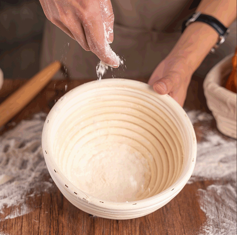 Nuevos productos transfronterizos Masa de ratán hecha a mano al estilo europeo Pan Fideos para el cabello Cesta de fermentación Utensilios para hornear Cuenco de ratán Cuenco de almacenamiento de ratán