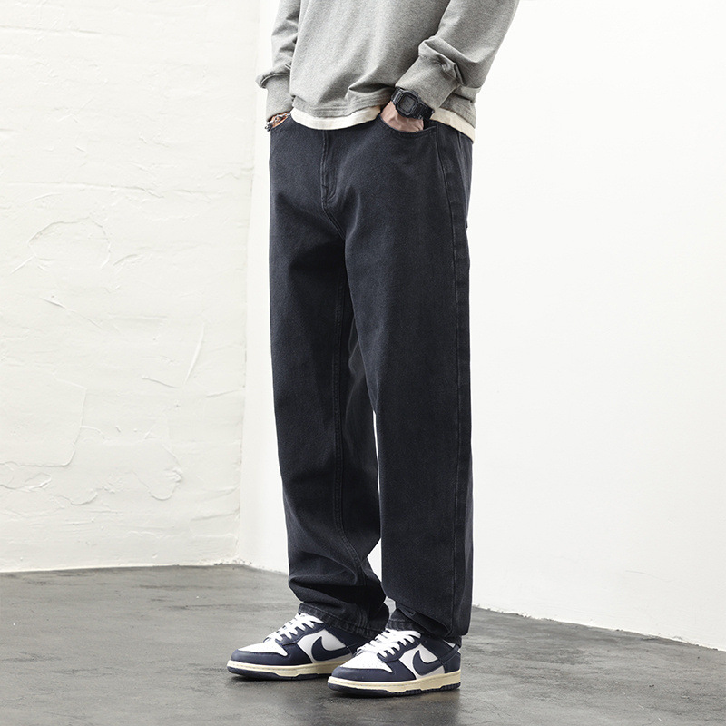 Gzjy jeans 2024 nuevos hombres y mujeres pareja misma marca de moda suelta micro ha poco libro rojo recomendación #6833