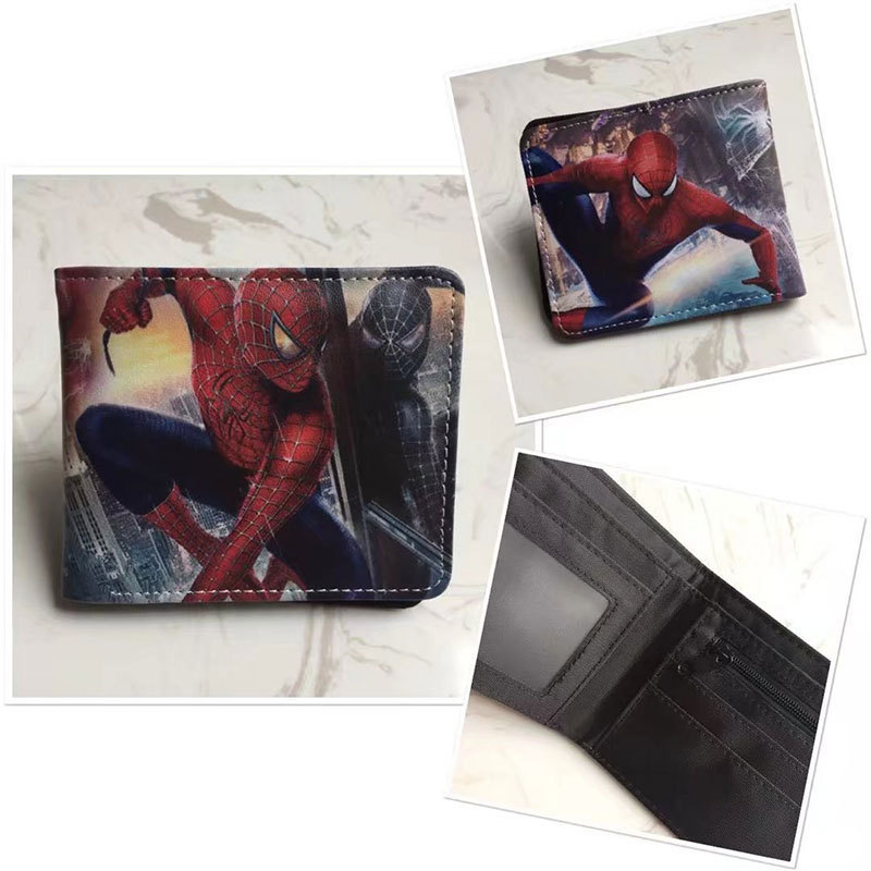 Héroe de la historieta parche de metal cartera anime periférica Araña Monedero Cartera