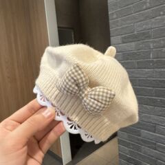 子供ベレー帽女の赤ちゃん帽子秋と冬韓国スタイル西洋スタイル幼児女の子ニットウールペインターハットトレンディ