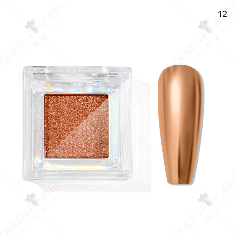 Nuevo brillo de uñas color sólido espejo mágico polvo cuadrado caja brillo láser polvo de titanio polvo de oro polvo de hadas polvo de sombra de ojos en polvo