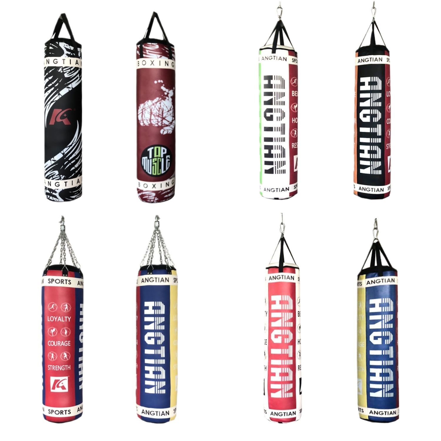 Bolsa de arena de boxeo colgante venta al por mayor artes marciales taekwondo tailandés Sanda ENTRENAMIENTO BOXEO bolsa de arena sólida lucha