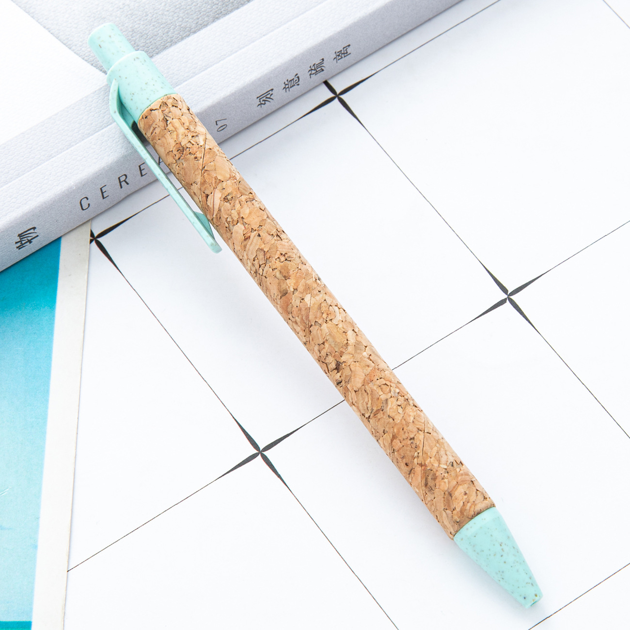 Nuevo bolígrafo de madera plástico corcho de paja bolígrafo de bolas al por mayor regalos promocionales publicidad bolígrafo