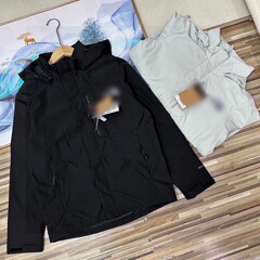 跨境潮流制式三防冲锋衣男女户外多功能单层冲锋衣防水可拆外套发