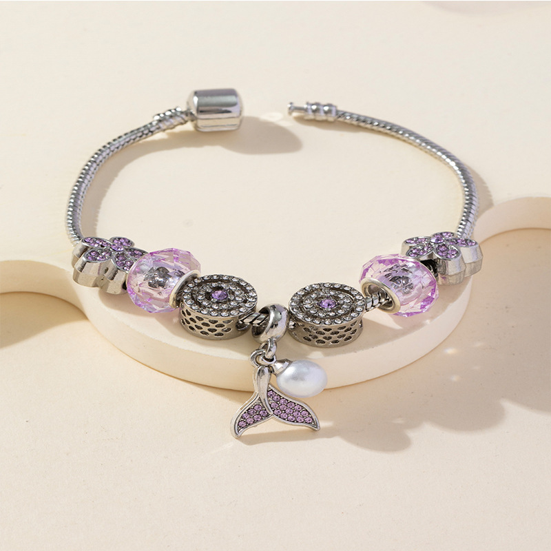 Pulsera Panjia Dora DIY cuentas explosivas transfronterizas de perlas de cola de sirena colgante pétalos accesorios de perlas de cristal image 5
