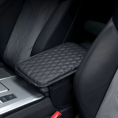 Cross-border car armrest box heightening pad with side pocket storage, car armrest elbow support, car armrest box leather protective cover