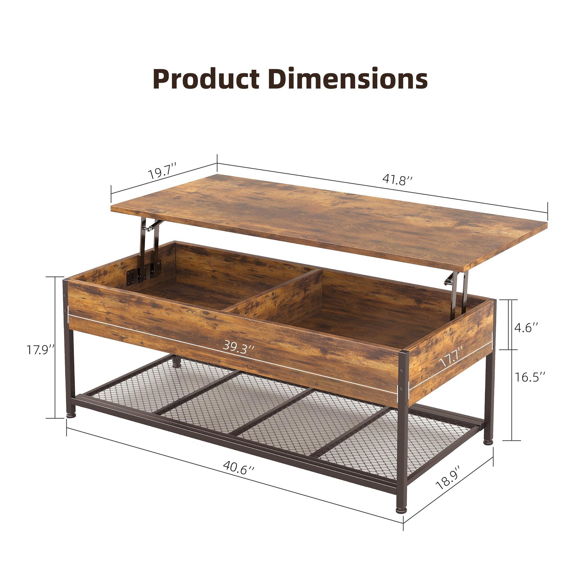 Mesa de té retro americana sala de estar simple mesa de té de hierro forjado moderna pequeña casa de lujo elevable mesa de té