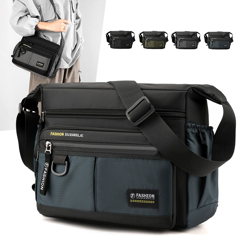 Новая мужская сумка через плечо большой емкости, водонепроницаемая сумка-мессенджер, дорожная сумка для отдыха, простая модная повседневная одежда