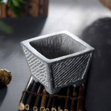 仿古青石火山石花器汉砖小石头多肉文竹盆吸水小石花盆菖蒲石器