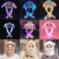 The same glowing rabbit ear hat with moving ears, rabbit hat for influencers, cute plush warm hat