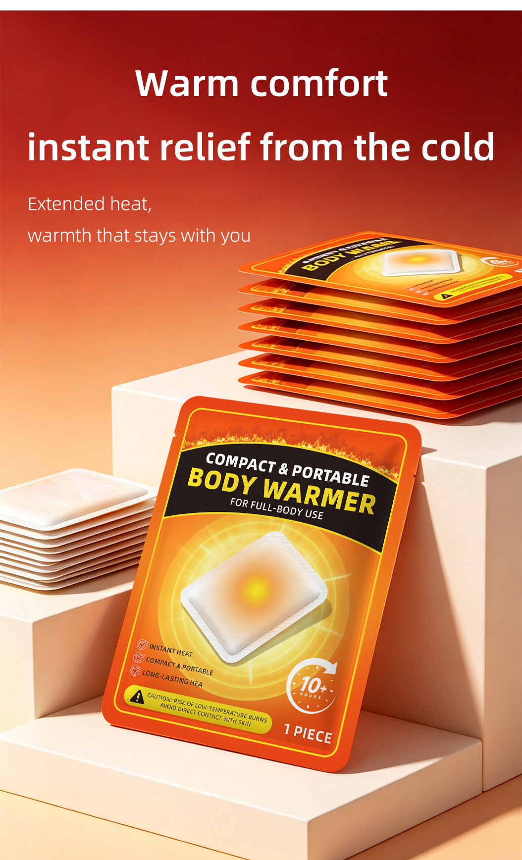 Adhesive Body Warmers Self Heating Warm Patch 8 to 10 Hours for Winter Outdoor Use quality and texture