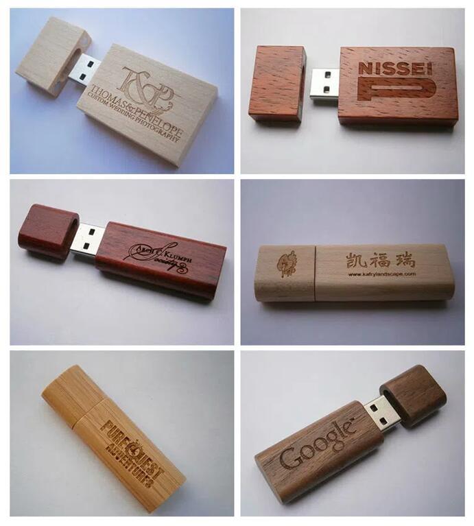 Деревянный USB-флеш-накопитель с поворотным механизмом xmwood04