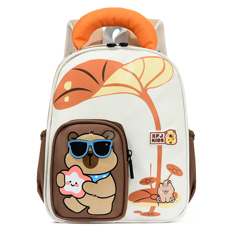 Mochila infantil preescolar Kapibara lindas niñas mochila de jardín de infantes 3 años 5 años mochila ligera para niños