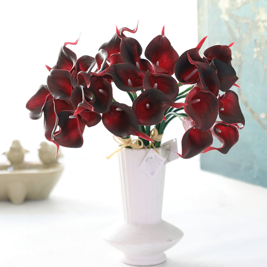 Artificial Flower PU mini calla lily small taro artificial flower home decoration flower arrangement 8 a bunch of wedding handle