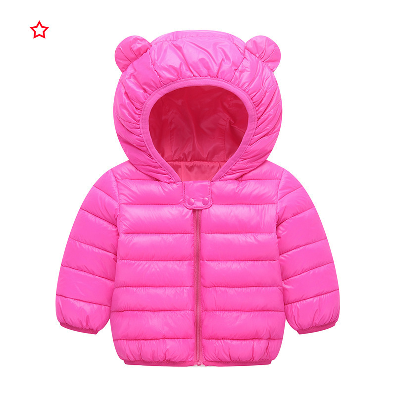 Children's down cotton coats, light weight for small children, unisex baby winter warm jackets, cotton padded coats for infants and toddlers.