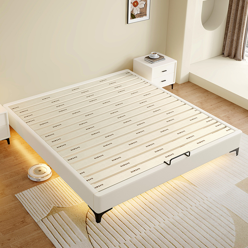 无床头床实木小户型现代简约单双人矮床榻榻米1.5m卧室排骨架床架