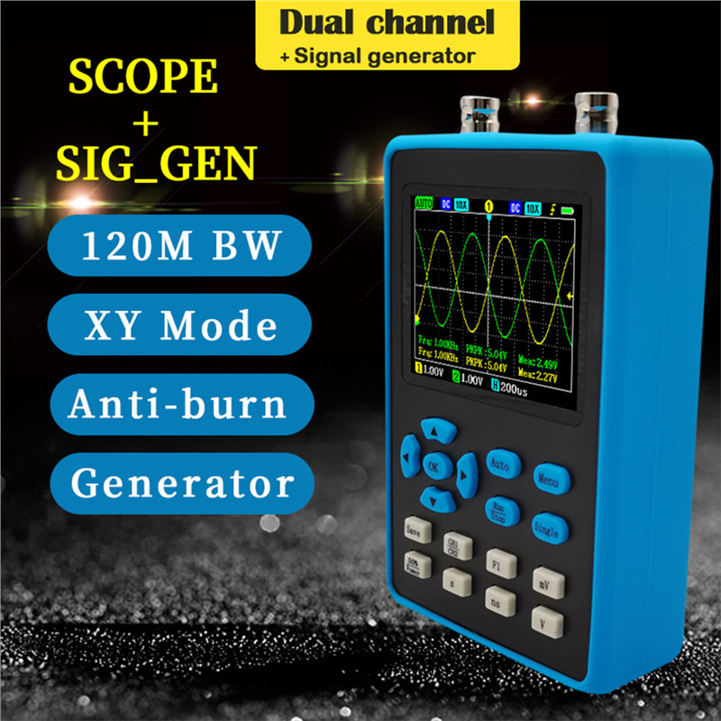 DSO2512G 2.8 Inch Handheld Digital Oscilloscope 120M Band wi