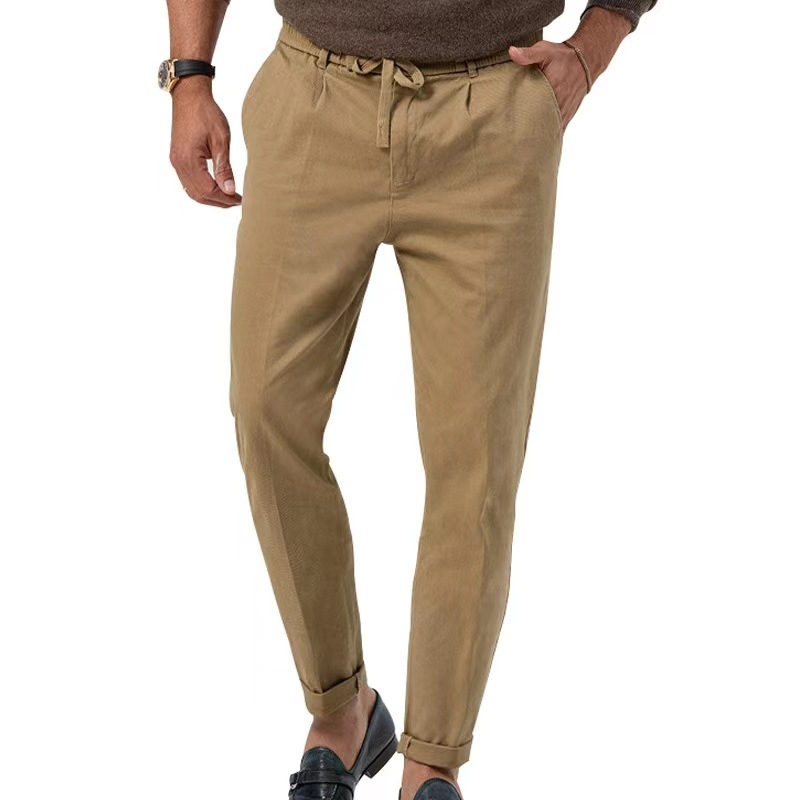 Men's New Cotton And Linen Trousers Casual Pants Business Four Seasons Commute_viptrois.com