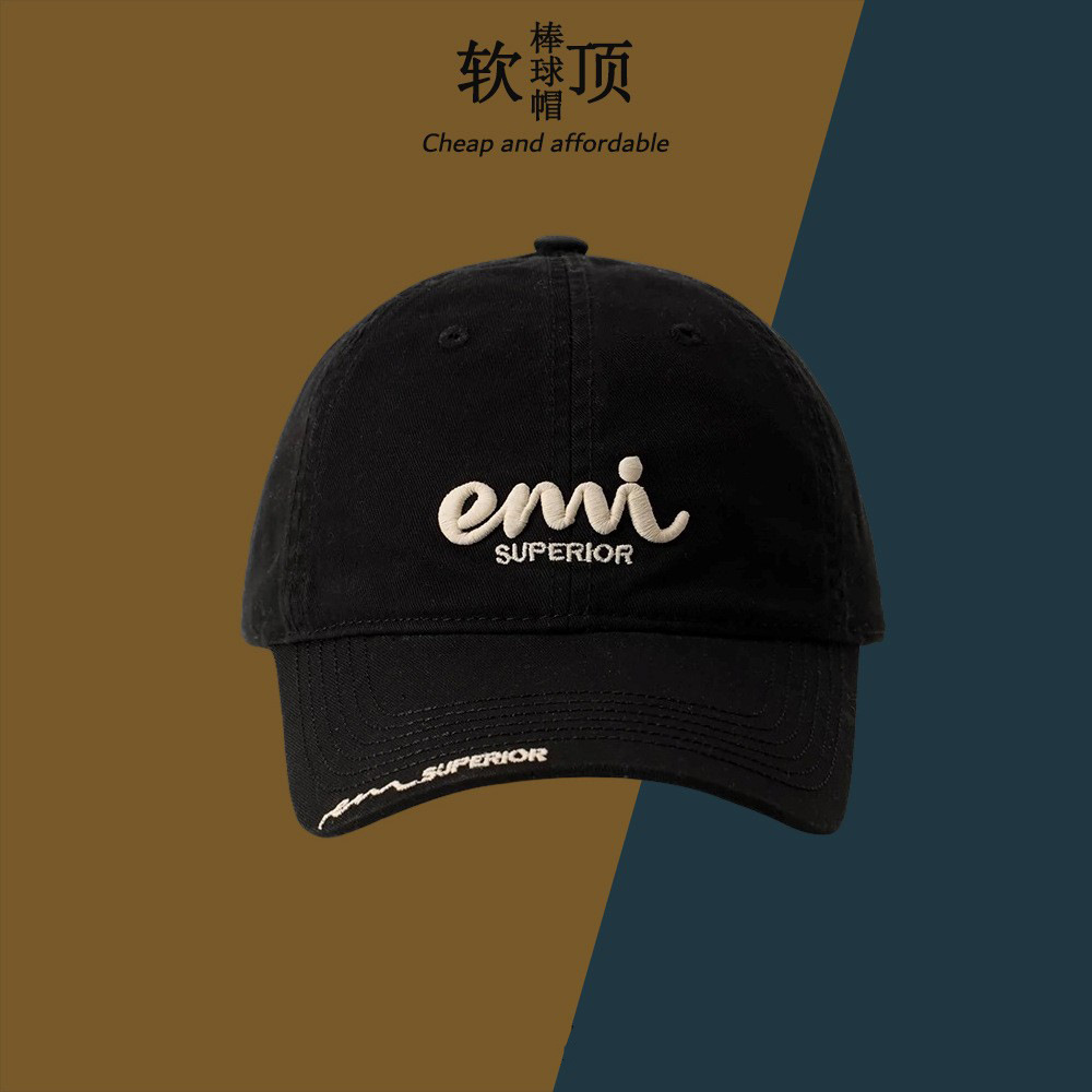 Sombreros coreanos de mujeres red letras rojas bordadas sombrero de béisbol suave superior casual versátil primavera y verano cara pequeña sombrero de pato sombrero