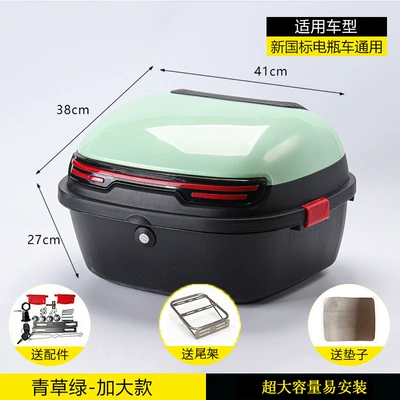 Motorcycle trunk – Box Tail Box - oversized-grass-green-installation-kit-tail-rack