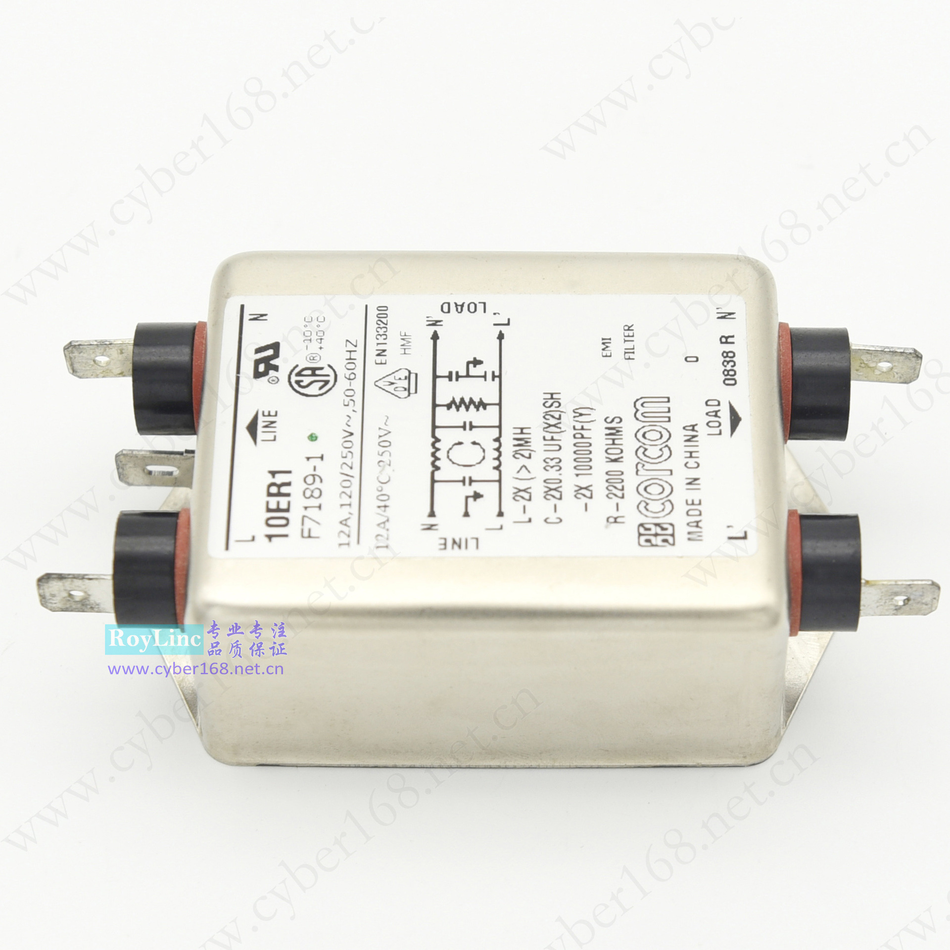 10ER1 R 系列 F7189 1-6609031-3 Corcom 10A EMI IEC VDE滤波器